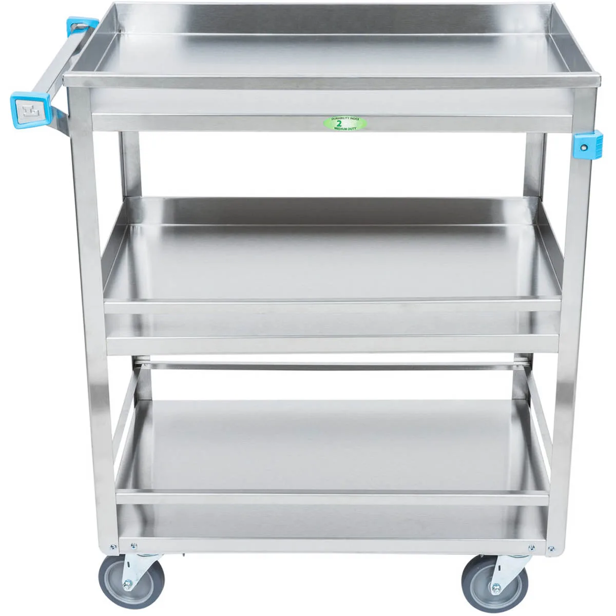 Lakeside 526 31" 3-Shelf Stainless Steel Medium Duty Guard Rail Utility Cart