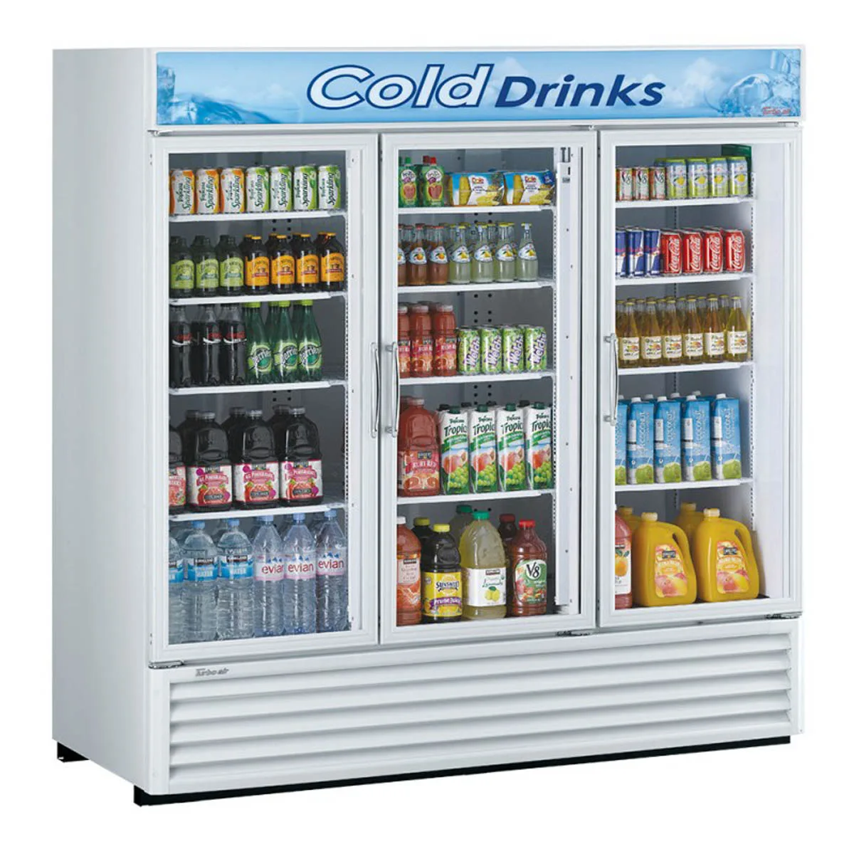 Turbo Air TGM-72RS(B)-N 78" 3-Glass Door Merchandiser Refrigerator, 68 cu. ft., Black, ENERGY STAR®
