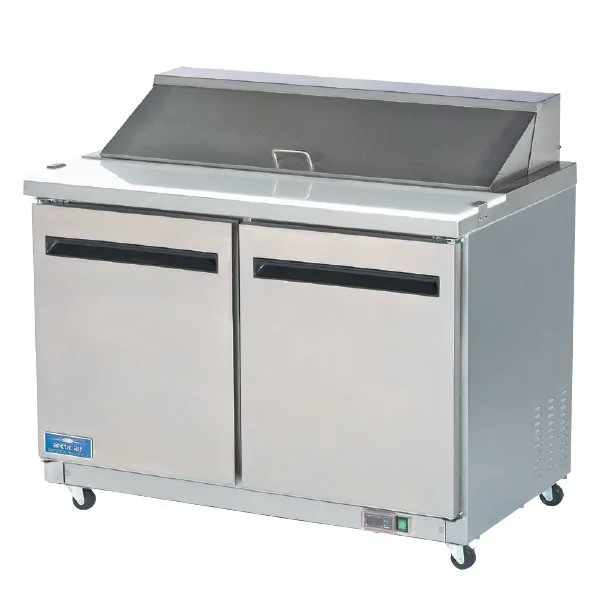 Arctic Air AMT60R 60" Two Section Mega Top Sandwich & Salad Prep Table w/ 2 Doors, 24 Pans