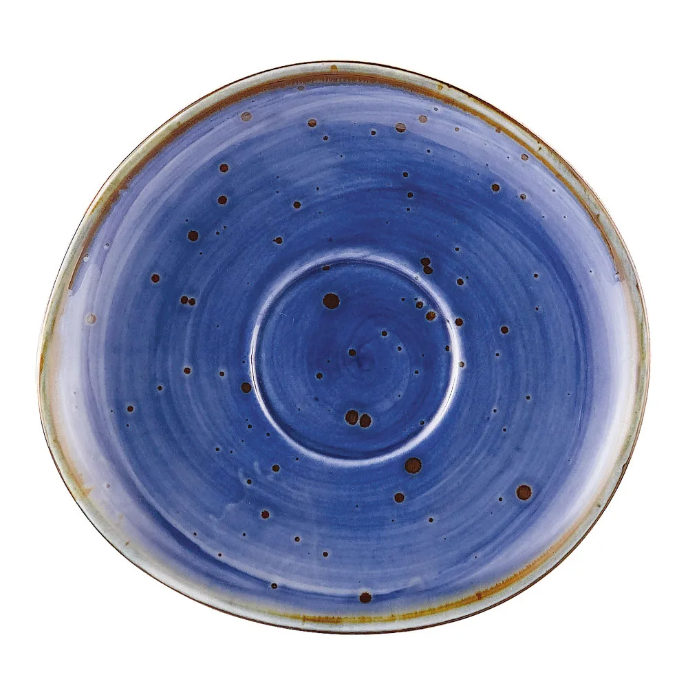 CAC China TUS-2-BLU Tucson Saucer, 6.25" x 5.88" Porcelain, Night Blue, Safe - 1 Dozen