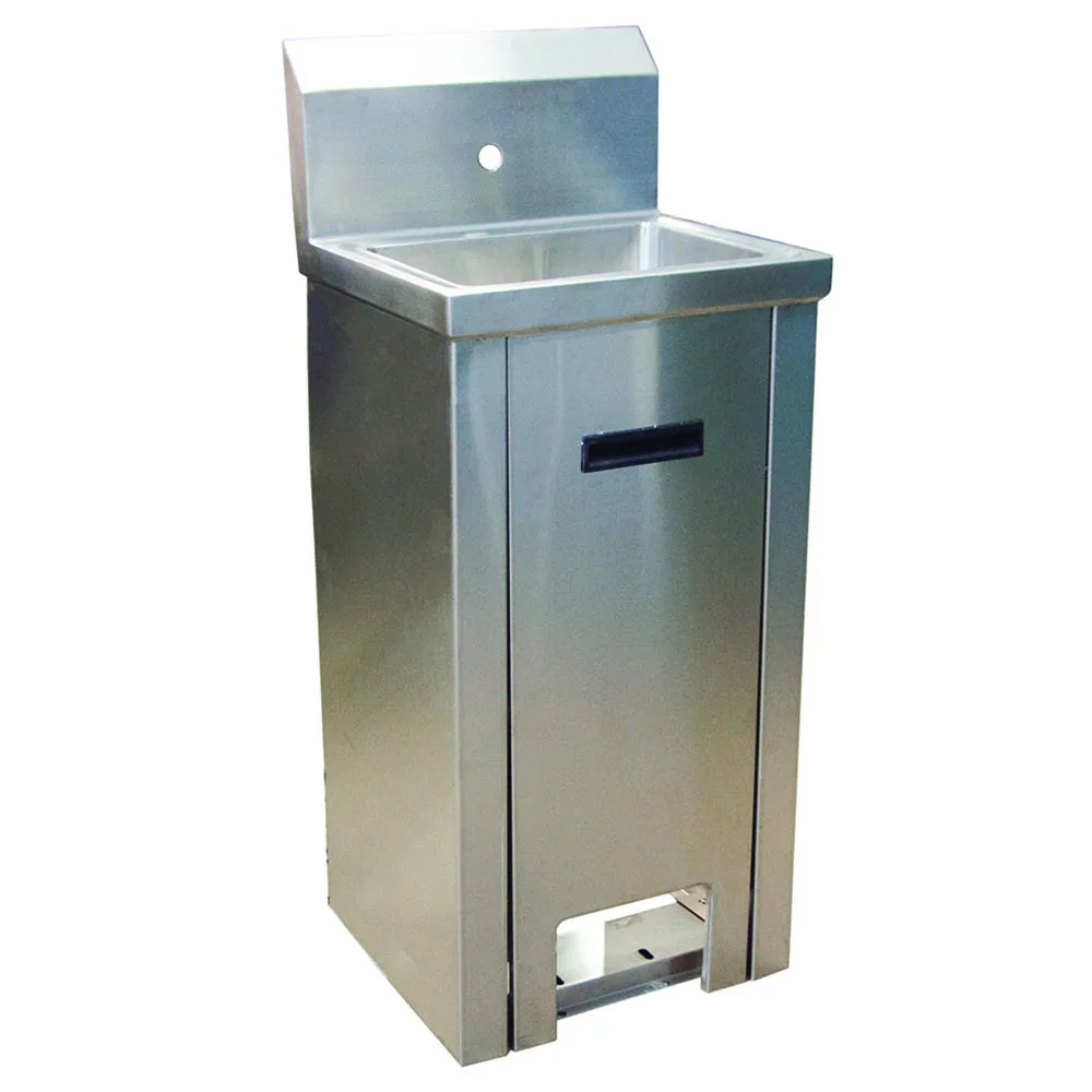 BK Resources BKHS-W-1410-PED-P-G 14" Pedestal Mounted Hand Sink w/ Hands Free Faucet & Foot Valve