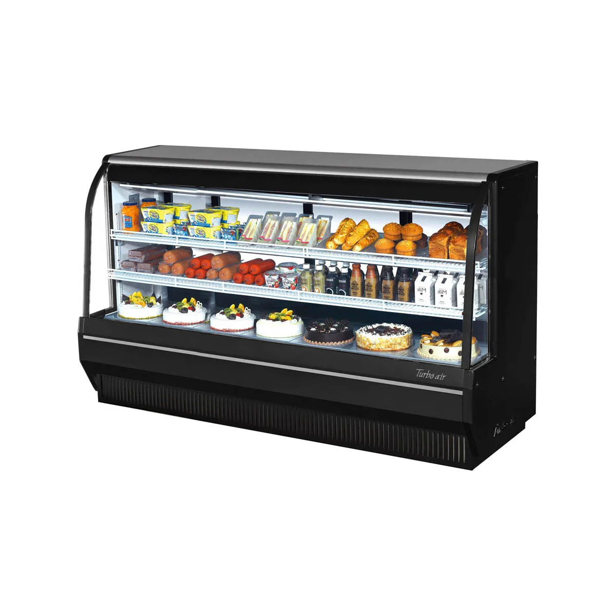 Turbo Air TCDD-96H-W(B)-N 97" Curved Refrigerated Deli Display Case