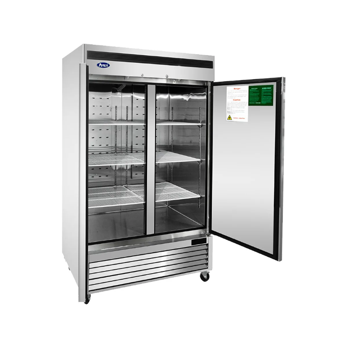 Atosa USA MBF8503GR 54" 2-Solid Door Reach-In Freezer, Bottom Mount, 44.77 cu. ft., Stainless Steel