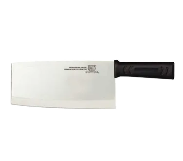 Omcan USA 10552 Chinese Cleaver Knife, 8.5" Stainless Steel Blade, Black Plastic Handle