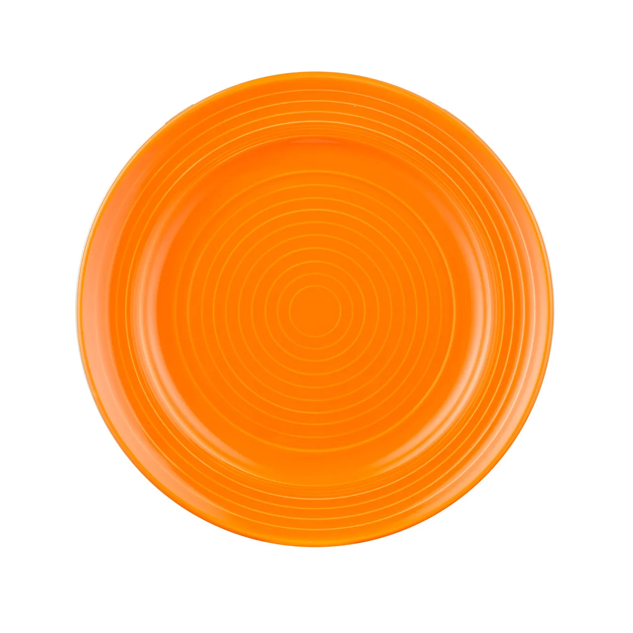 CACChina TG-9-TNG Tango Plate – 9-7/8" Dia × 1-1/4" H, Embossed Rim, Tangerine Porcelain – 1 Dozen