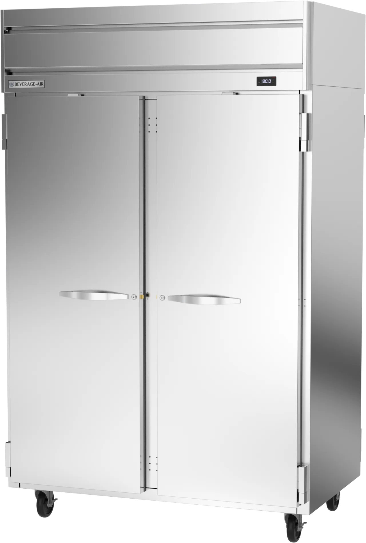 Beverage Air HH2-1S-PT 2-Section Pass-Thru Heated Holding Cabinet, 45 cu ft, Stainless Steel Front & Sides, Solid Doors, 6 Shelves