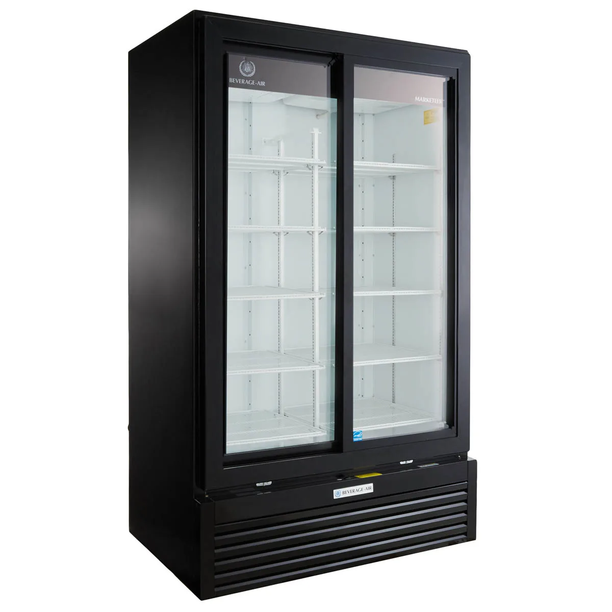 Beverage Air MT49-1B 47" 2-Section Marketeer Glass Door Merchandiser in Black, 37.42 cu. ft.