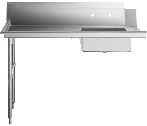 Omcan USA 28485 48" Right-Side Soiled Dishtable with Sink, 10" Splash Height / Stainless Steel