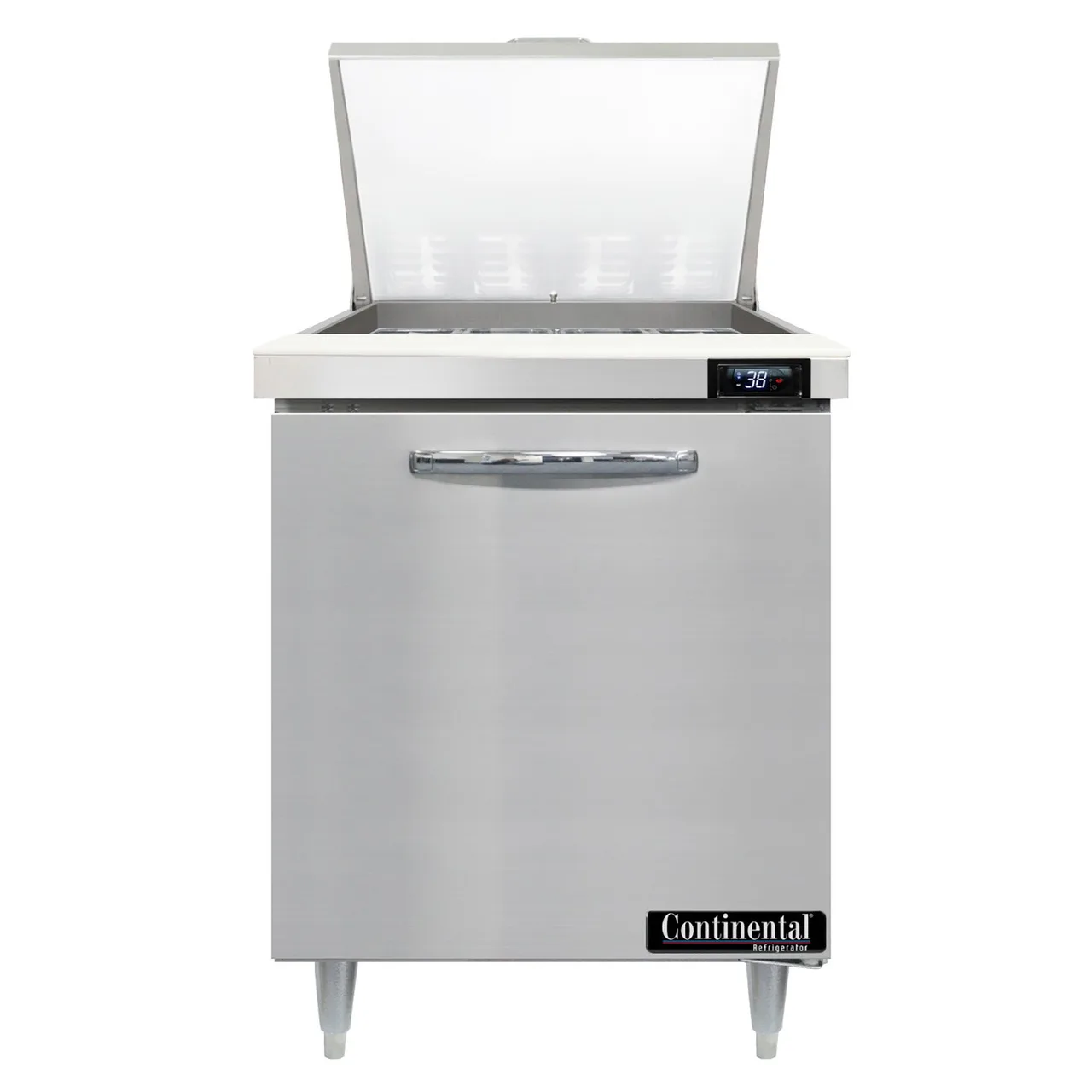 Continental Refrigerator D27N12M 27" Mega Top Sandwich Prep Table w/ 1 Door, 12 pans