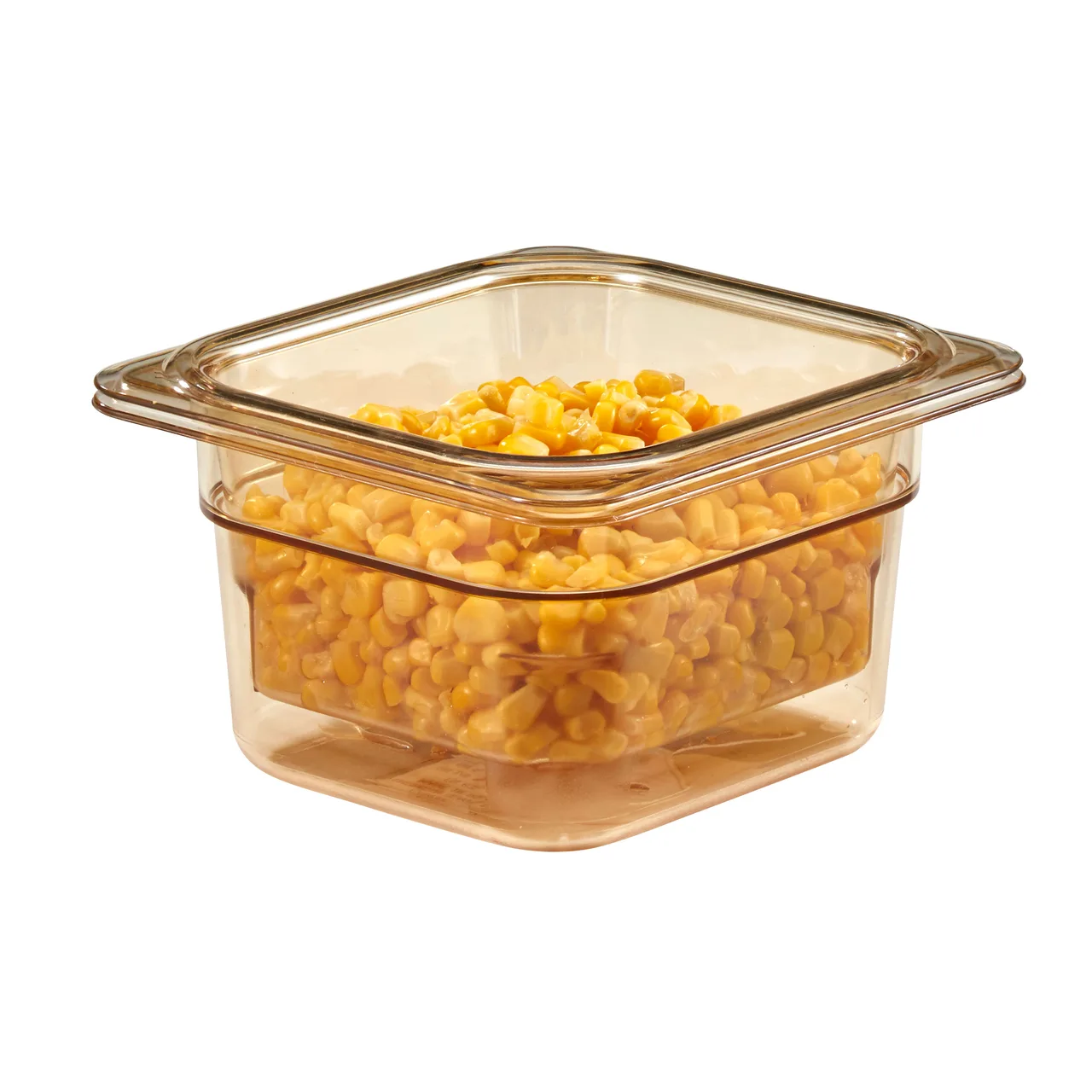 Cambro 64HP150 H‑Pan Food Pan, 1/6 Size, 4" Deep Amber Plastic, -40°F to 375°F, NSF