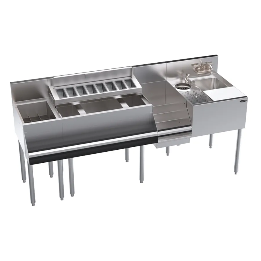 Krowne KR24-MX68A-10 68" Blender Station Underbar Ice Bin/Cocktail Station w/ 10 Circuit - 115 lbs