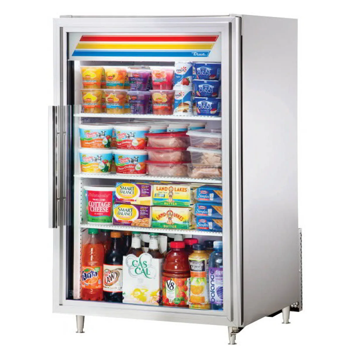 True GDM-07-S-HC~FGD01 24" Glass Door Refrigerator, 6.4 cu ft, Steel, White, 1/6 HP, ENERGY STAR®