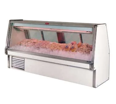 Howard-McCray SC-CFS34E-6-S-LED 77" Flat Refrigerated Seafood Display Case, Stainless