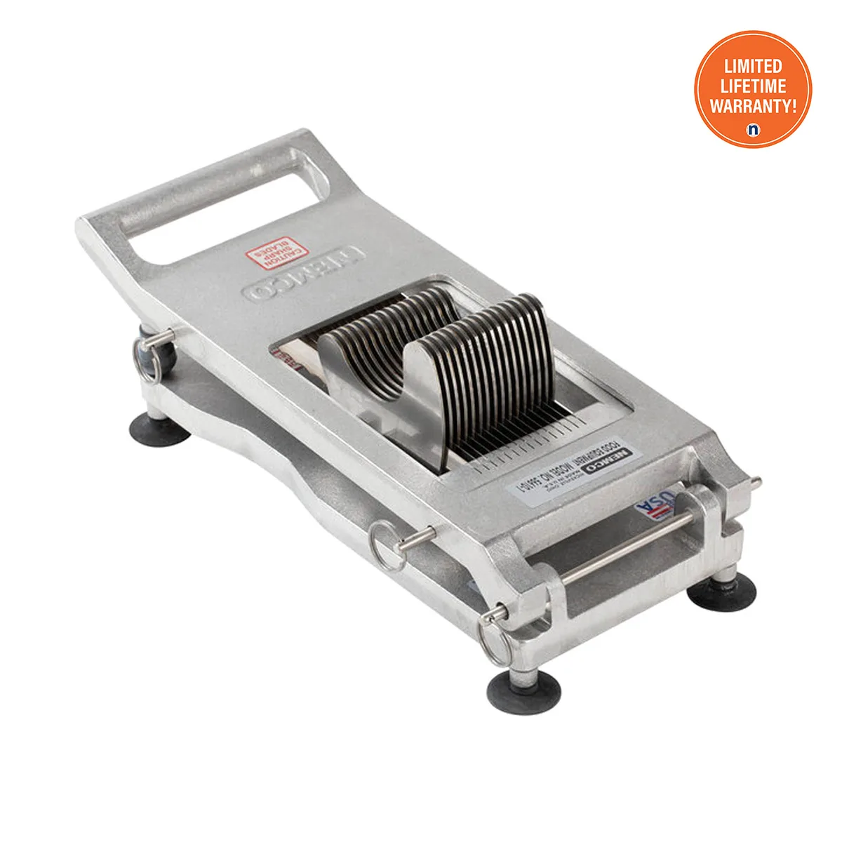 Nemco 56610A-1 Manual Roma Tomato Slicer, 3/16" Scalloped Blade, Cast Aluminum Frame, Suction-Cup Feet