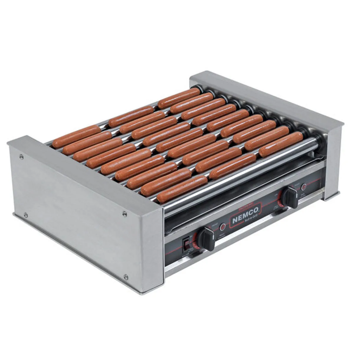 Nemco 8027-230 Roll-A-Grill® Hot Dog Grill, Roller-Type, (10) Chrome Rollers