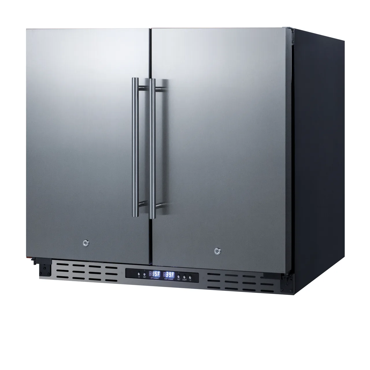 Summit FFRF36ADA 36" Built-in or Freestanding Refrigerator Freezer in Black, Stainless Steel Doors, ADA Compliant, 5.8 cu. ft.