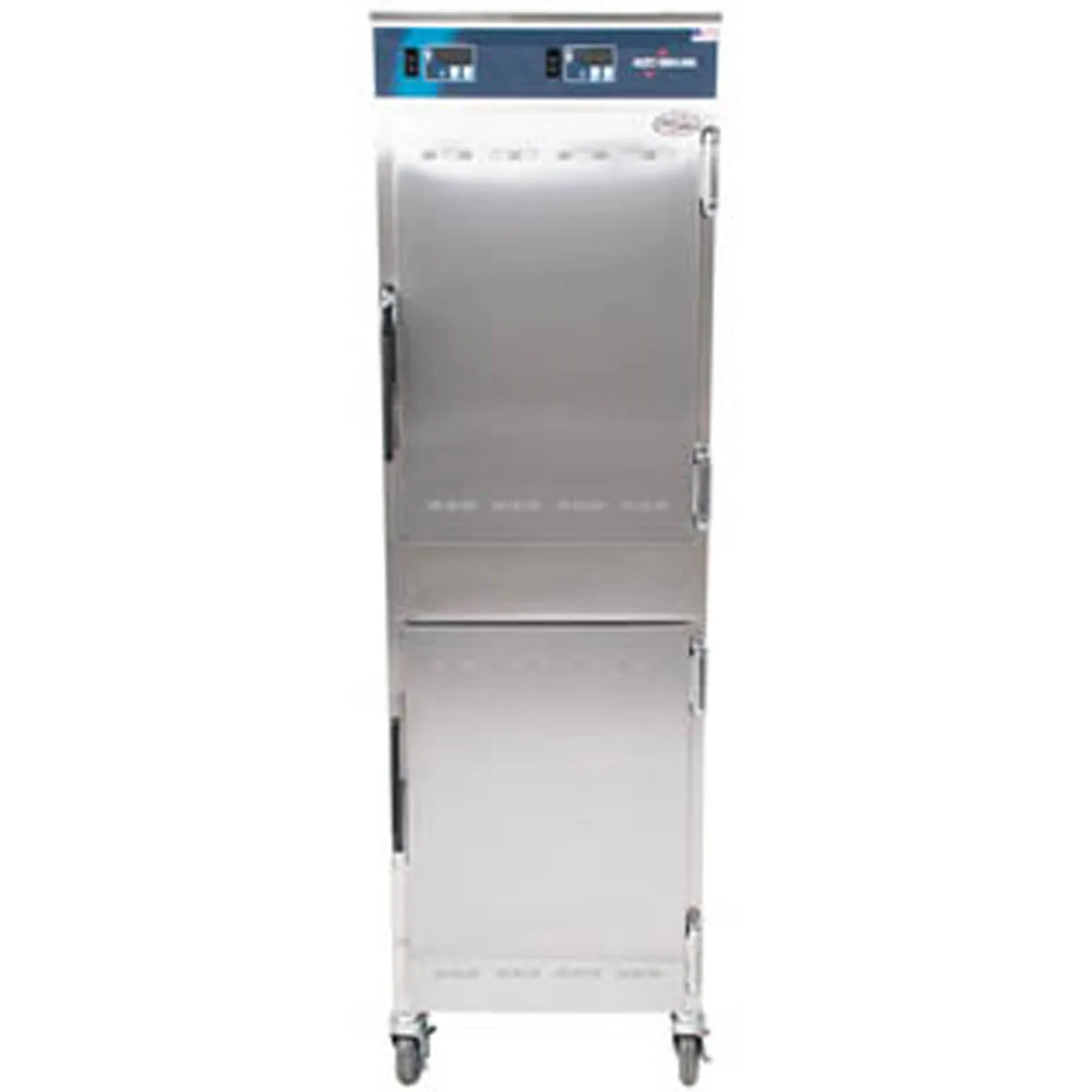 Alto-Shaam 1000-UP Heated Holding Cabinet, 2-Compartment, 73"-78" H, Stainless Steel, 8-Pan Capacity per Compartment, Solid Dutch Doors, EcoSmart®