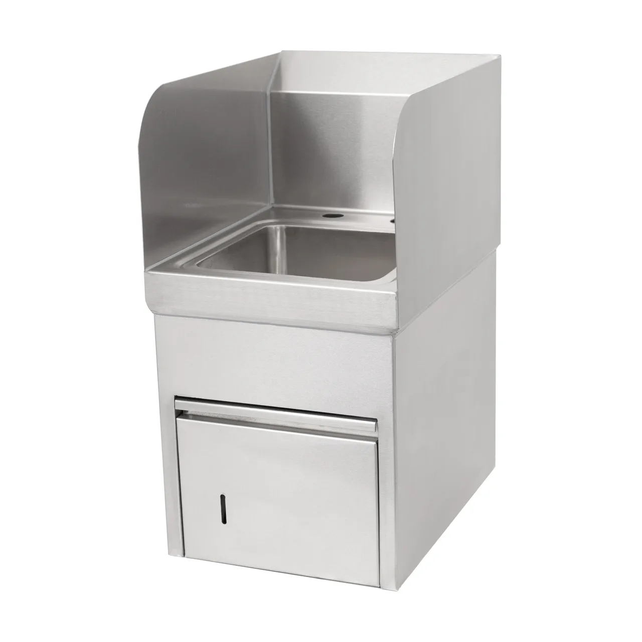 John Boos PBHS-W-0909-TD-SSLR 12" Wall Mounted Hand Sink without Faucet/with Dispenser - 3 Splashes