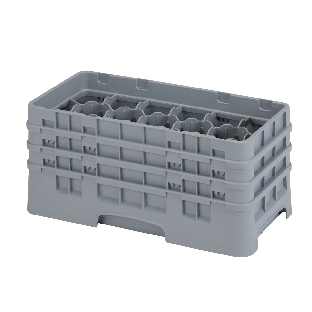 Cambro 17HS638151 Camrack Glass Rack, Half Size, Soft Gray, 17 Compartments, 10x19.75x8.875, HACCP Compliant