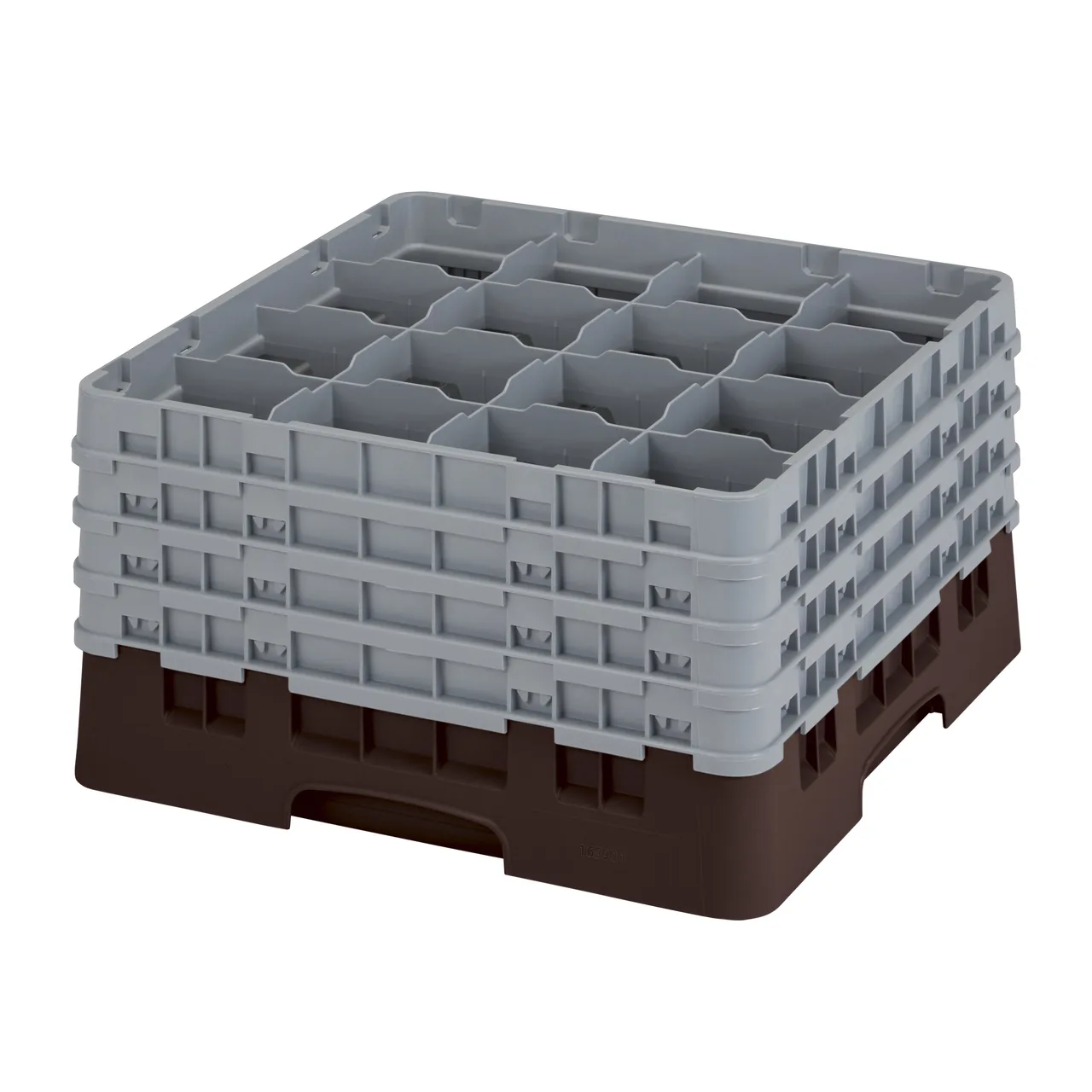 Cambro 16S900167 Camrack Glass Rack, Full Size, 19-3/4 x 19-3/4, 16 Compartments, Brown, HACCP