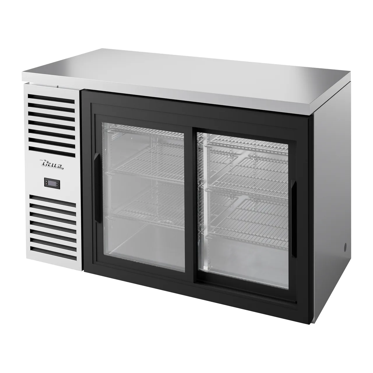 True TBR52-RISZ1-L-S-11-1 Stainless Steel 52" Two Sliding Glass Door Back Bar Refrigerator