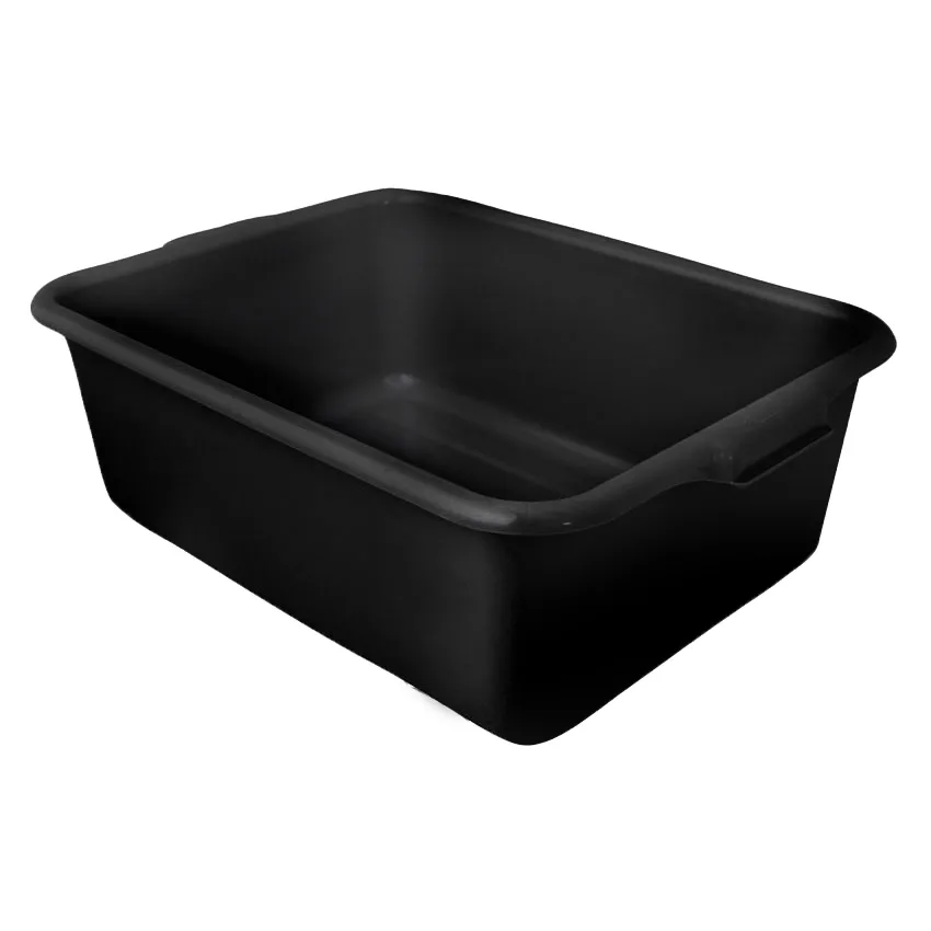 Omcan USA 80623 Standard Bus Box, 21.5"L x 15.5"W x 7"H, Black Polypropylene, 1-Compartment, NSF Certified