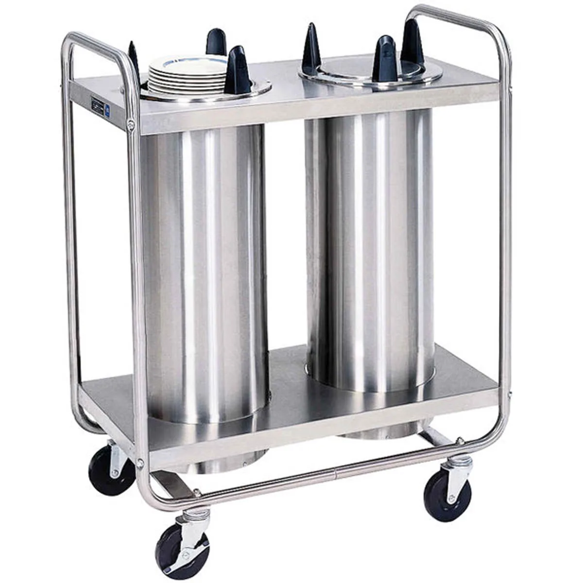 Lakeside 7210 Mobile Open Base 2-Stack Dish Dispenser w/ 10-1/8" Dia. Dish Size, Unheated