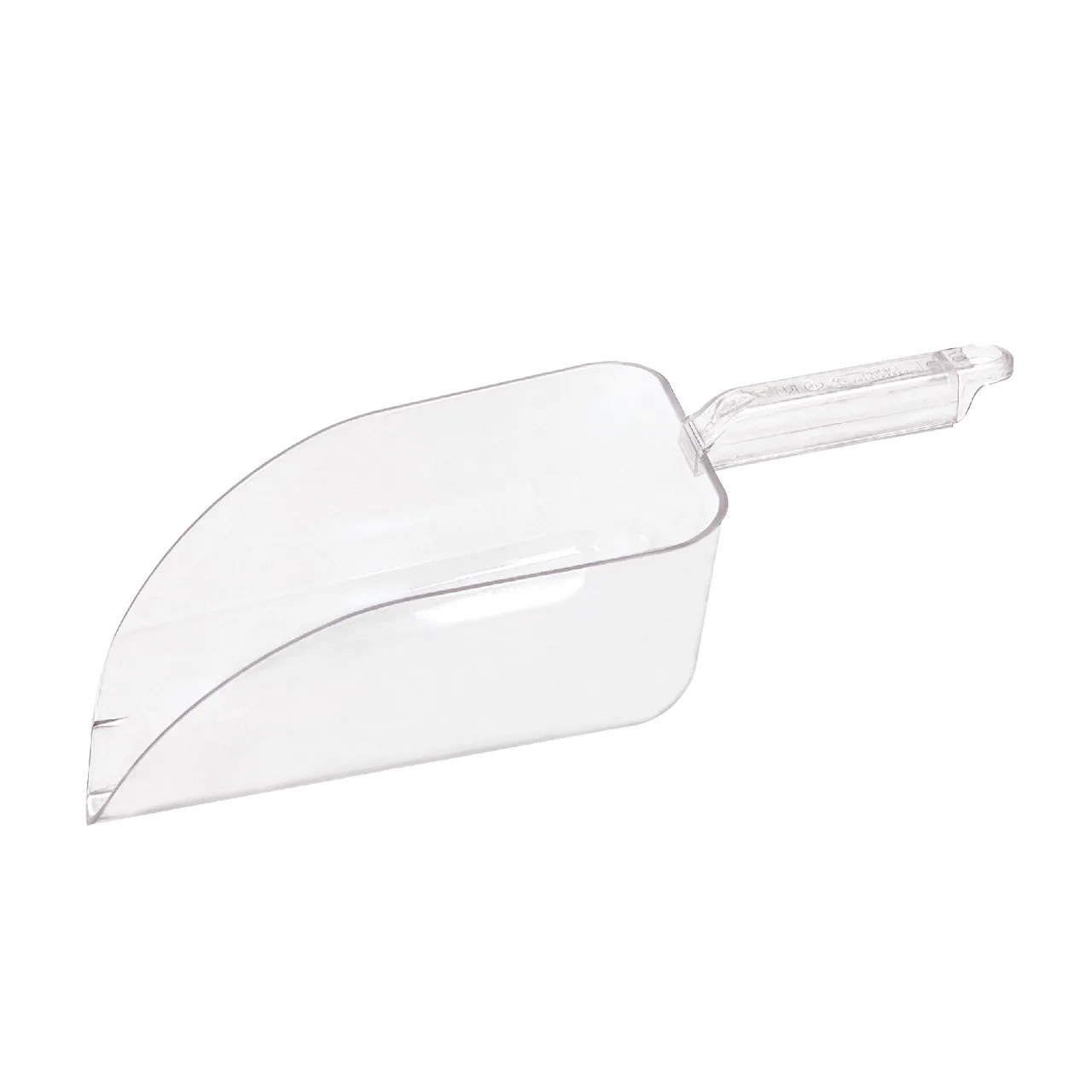 CAC China SCPP-64 Clear Polycarbonate Ice Scoop, 64-86 oz Capacity, Flat Bottom, NSF Certified