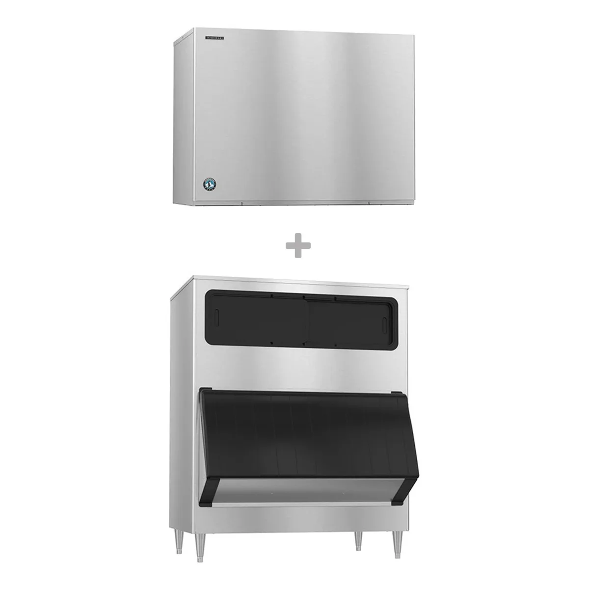 Hoshizaki KM-2600SWJ3/B-1300SS Water Cooled Crescent 2482 lb Ice Machine with Bin, 1304 lb Storage