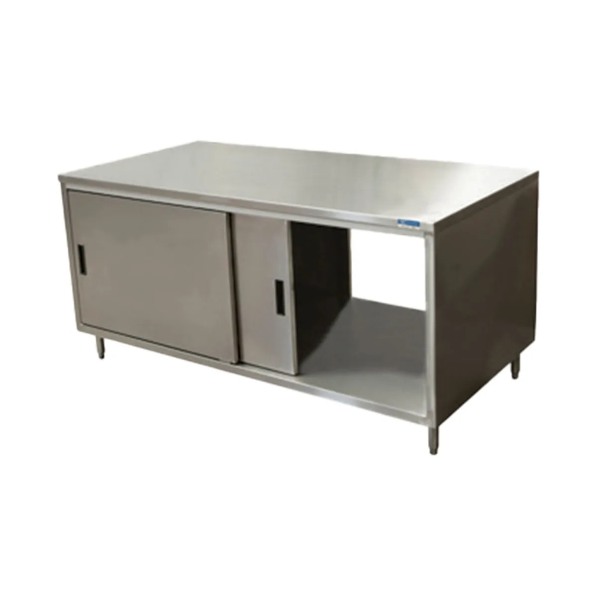 BK Resources CST-3660S2 Cabinet Base with Sliding Doors Chef Table, 60"W x 36"D / Dual Access