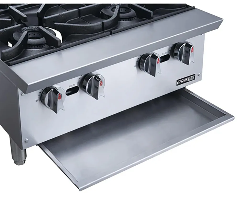 Dukers DCHPA24 24" Countertop Gas Hotplate with (4) Burners, Manual Controls, 112.000 BTU