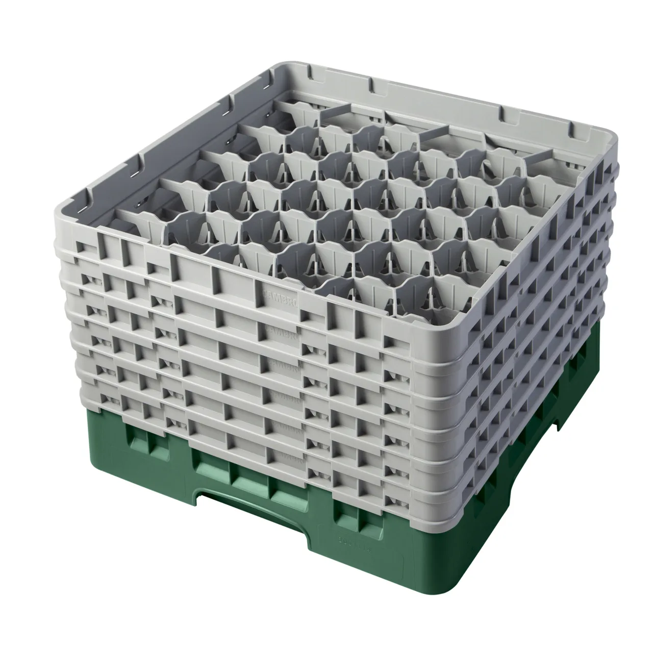 Cambro 30S1114119 Camrack Glass Rack, Sherwood Green, Full Size, 30 Compartments, 19-3/4" x 19-3/4", HACCP