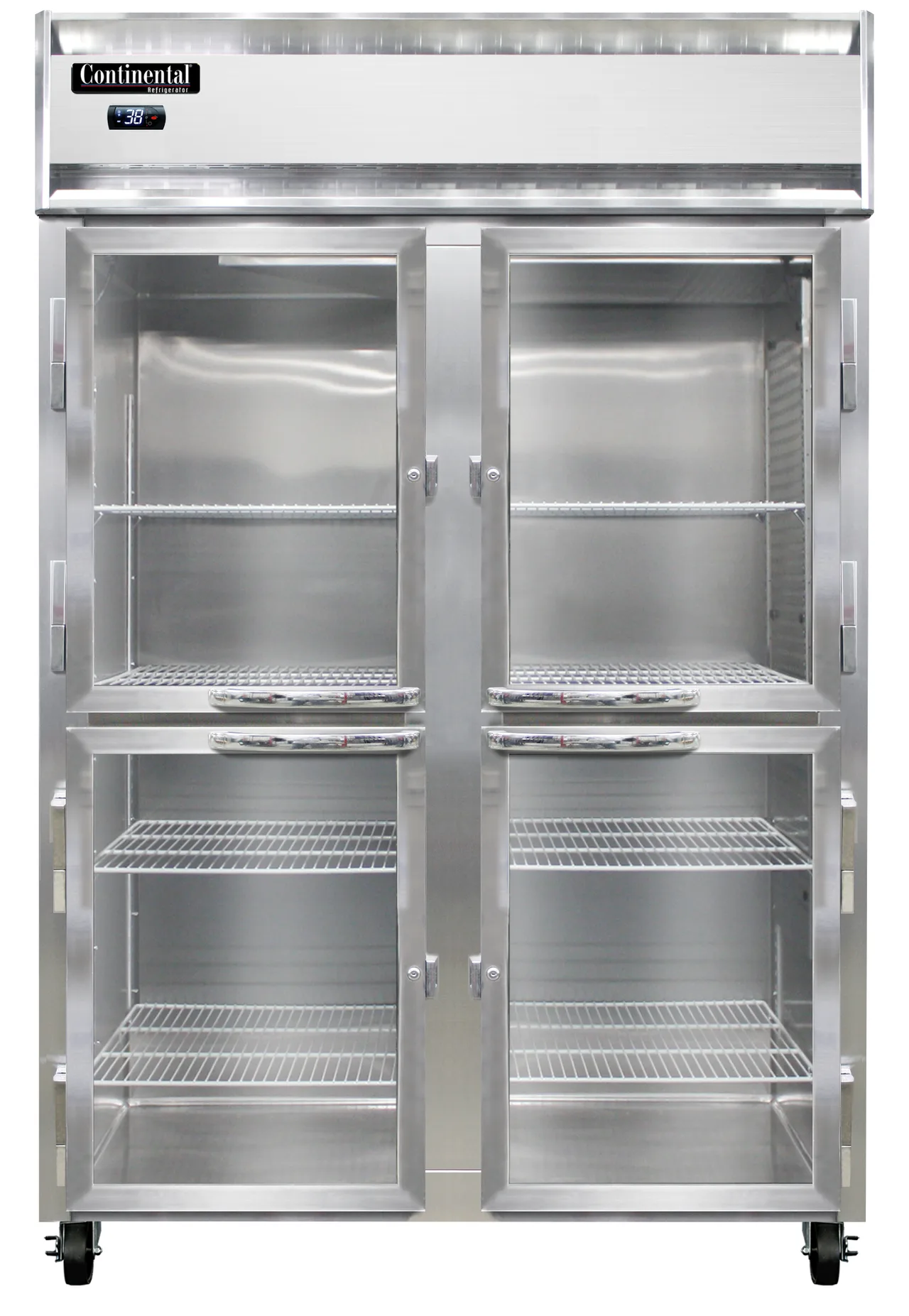 Continental Refrigerator 2RNSSPTHD-GD-SD 38" 2-Section Pass Thru Refrigerator, 50 cu. ft., Stainless Steel