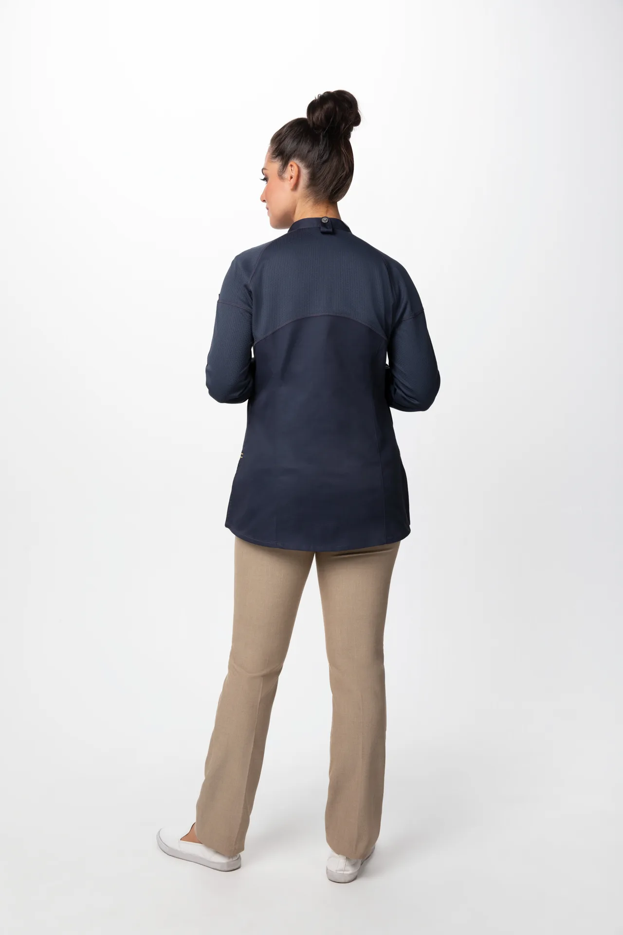 Chef Works CBS01W-GRY-L Women'S Tulum Chef Coat, Grey, Large, 62/38 Poly/Cotton - 1/Case