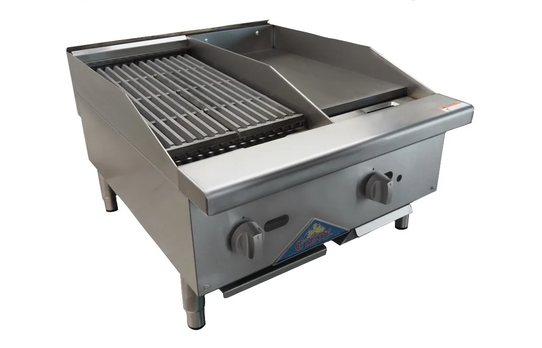 Comstock-Castle CS-12C-12G 24" Countertop Gas Griddle/Charbroiler Combination, 65.000 BTU
