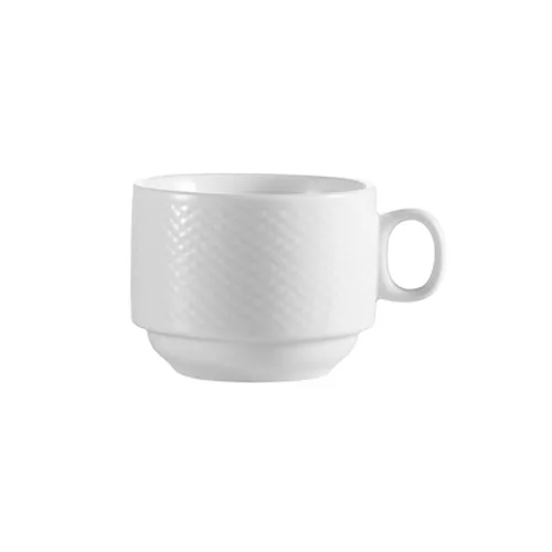 CAC China BST-35 Boston Cup 3.5 Oz 2-5/8" Dia x 2-1/4" H White Porcelain Microwave Safe - 1 Dozen