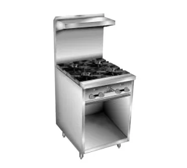 Comstock-Castle F32 24" Gas Restaurant Range w/ (4) Open Burners, (1) Open Front Cabinet Base, 96.000 BTU