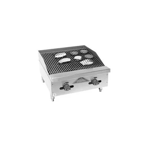 Comstock-Castle 3224LB 24" Countertop Gas Lava Rock Charbroiler w/ (3) Burners, 60.000 BTU