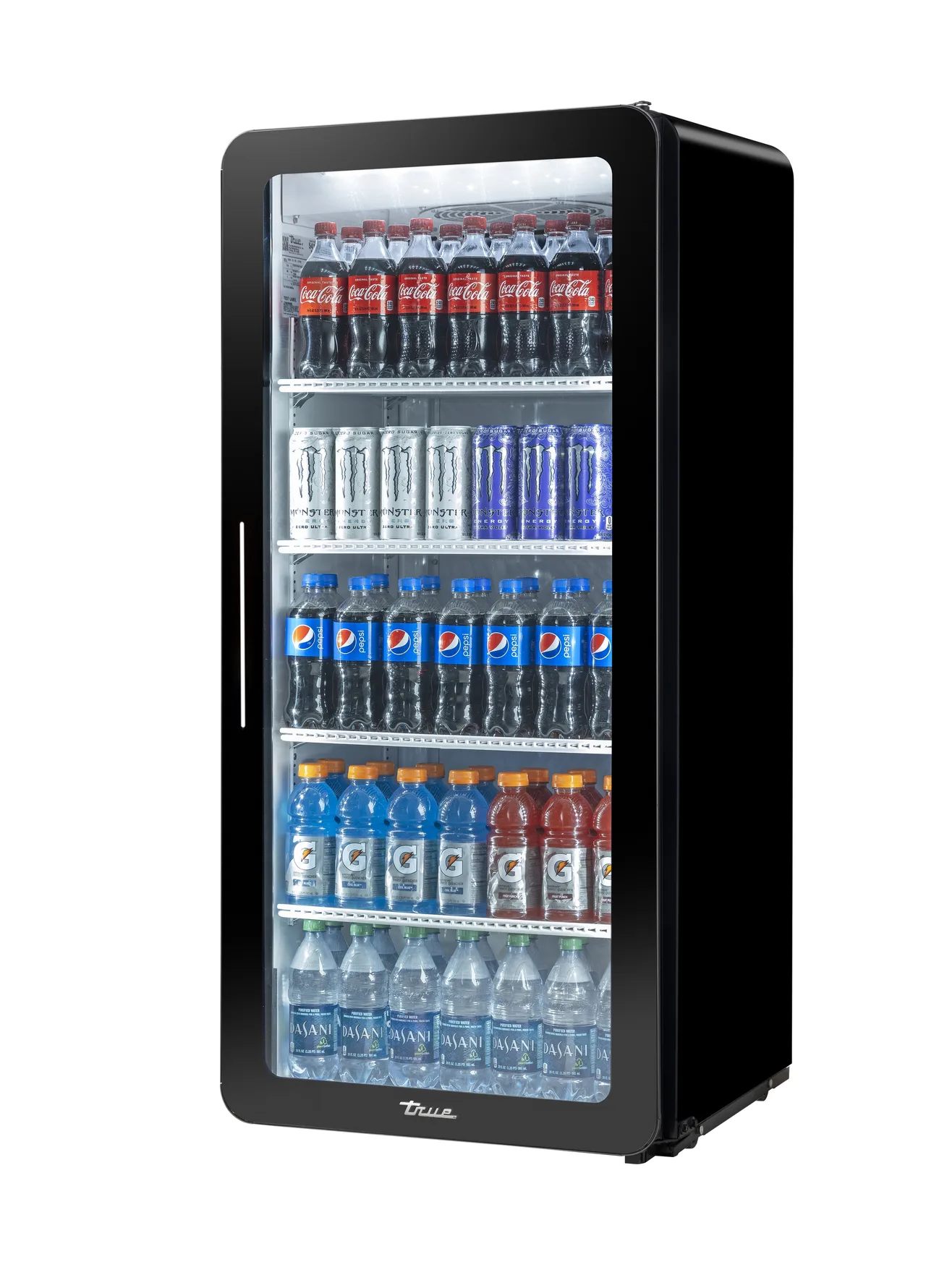 True CVM-11-HC~EGC01 24" 1-Section Glass Door Merchandiser Refrigerator in Black, 11 cu. ft.