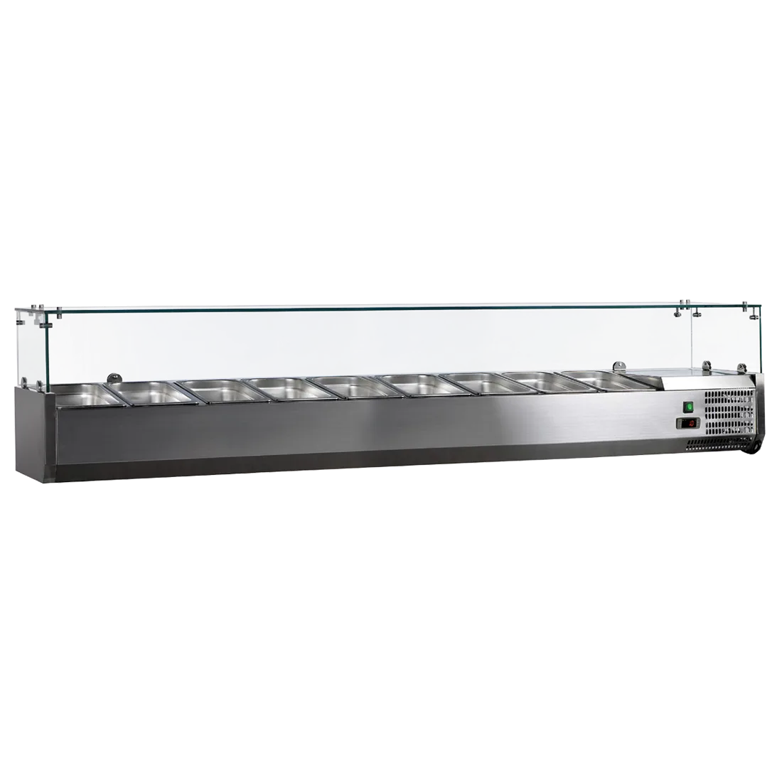 Omcan USA 46680 78" (Rs-Cn-0004-P) Refrigerated Topping Rail, 4 Pan Capacity