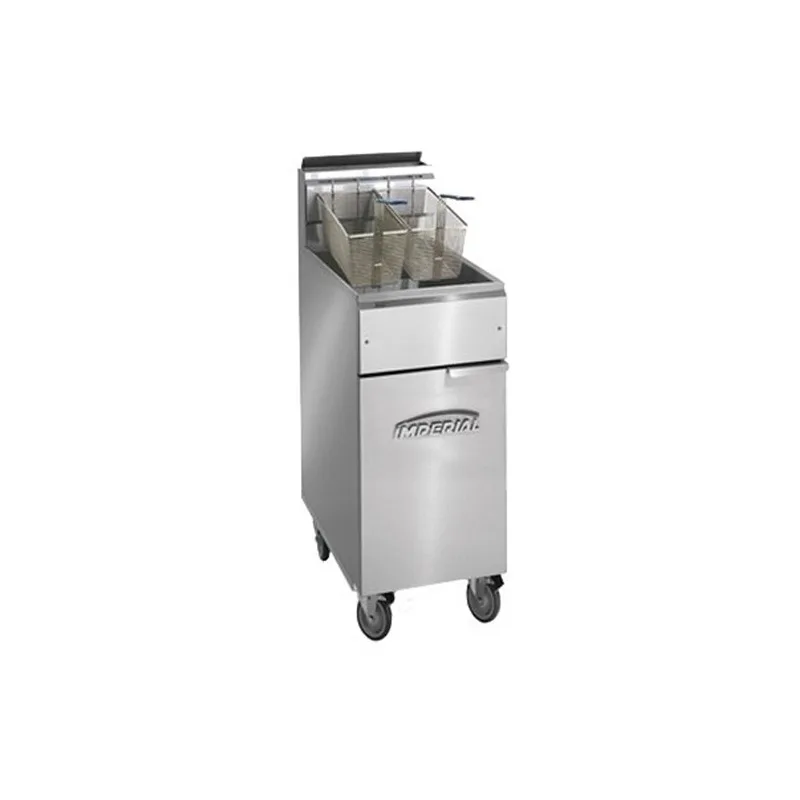 Imperial IFS-50-OP Full Pot Floor Model Gas Fryer w/ 50 lbs Capacity, 2 Baskets, Thermostat