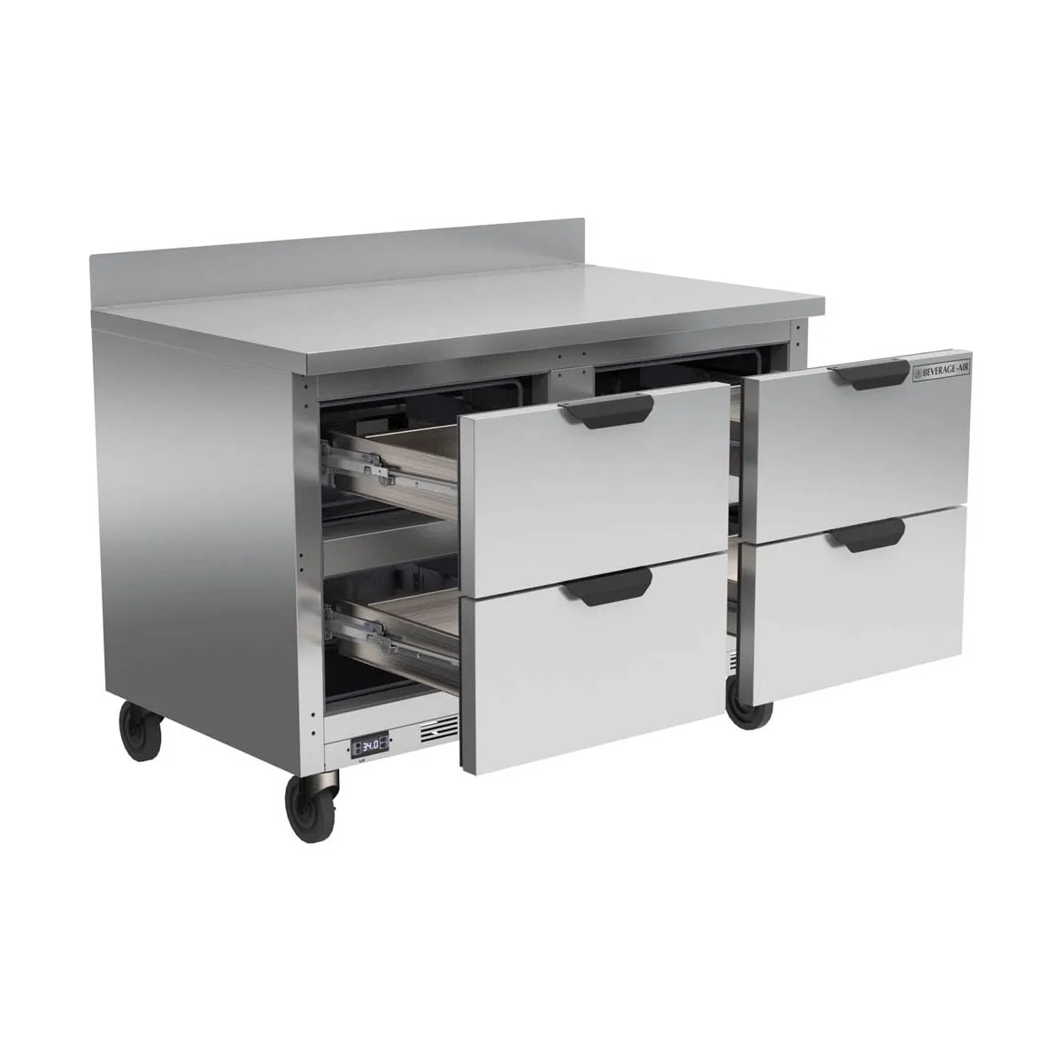 Beverage Air WTRD48AHC-4-FIP 48" 2-Section Worktop Refrigerator w/ 4 Drawers, 11.82 cu. ft.