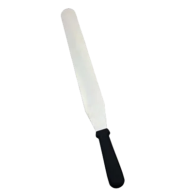 Omcan USA 80000 Bakery Spatula – 7‑9" Stainless Steel Blade, Black Plastic Handle, Kitchen Utensil
