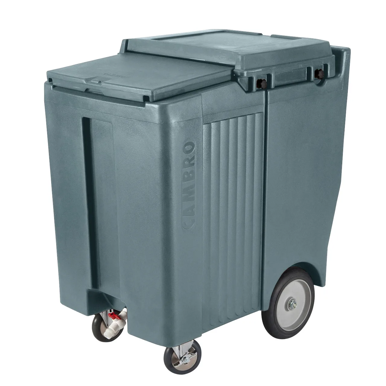 Cambro ICS200TB401 Plastic Tall Mobile Ice Bin / Ice Caddy, 200 lb, Slate Blue