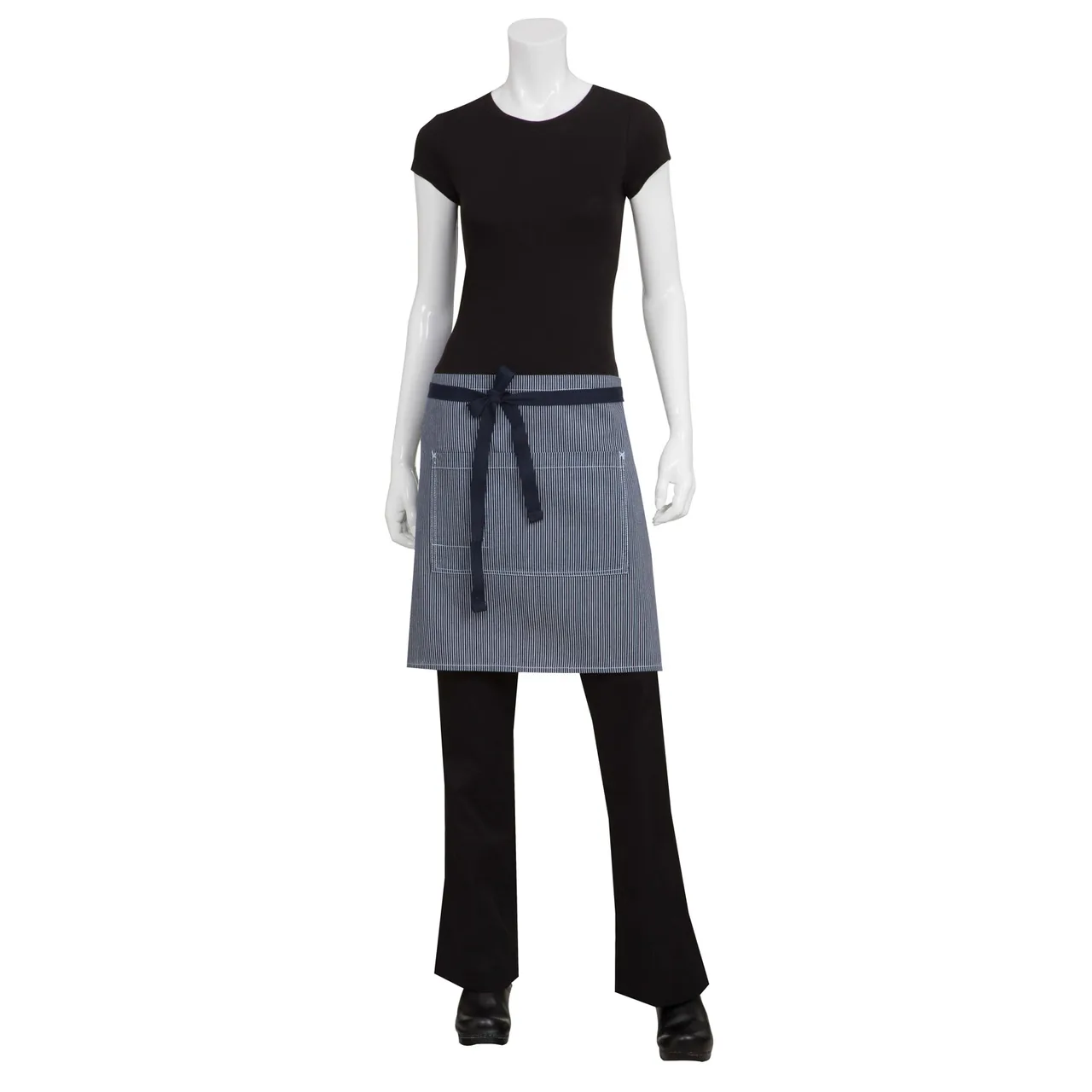 Chef Works AHWPT002-IBL-0 Waist Apron, 19"L x 31", Indigo Blue, 83/17 Cotton/Poly Pocket