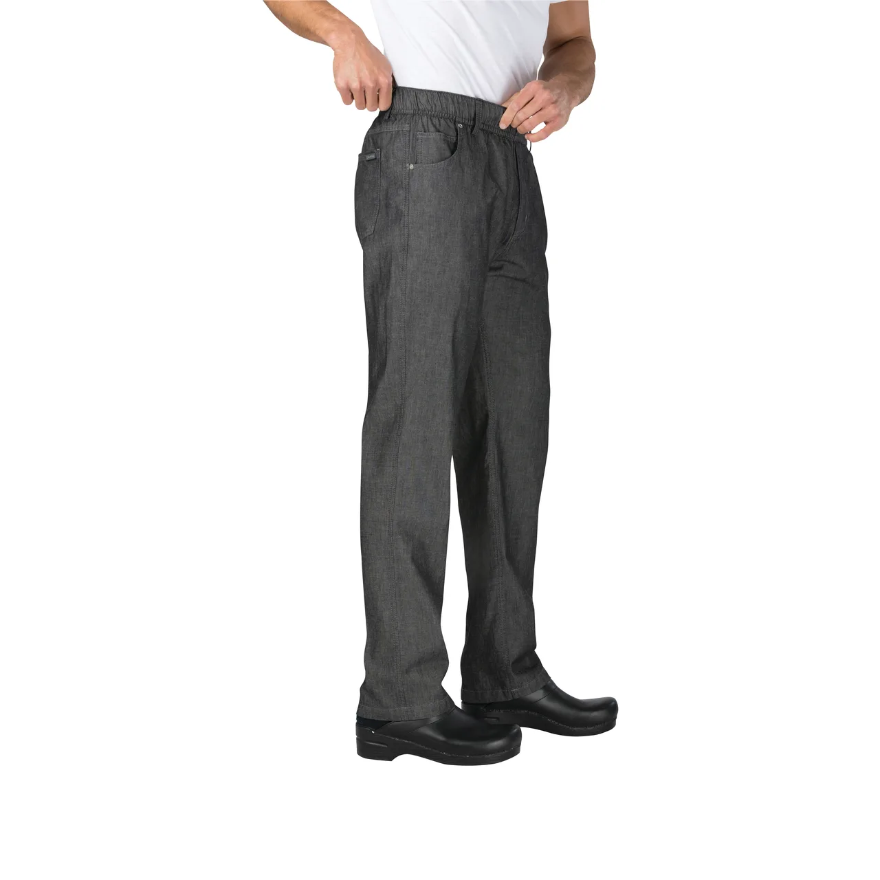 Chef Works PEE01-BLK-M - Chef Pants, Size M 100% Cotton, Black, Zipper Fly, Pockets - 1/Each