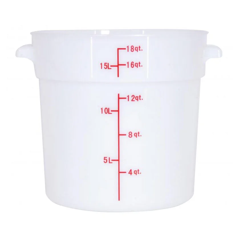 Omcan USA 80238 Food Storage Container – 18‑Qt Round Polypropylene, White, Container Only, NSF
