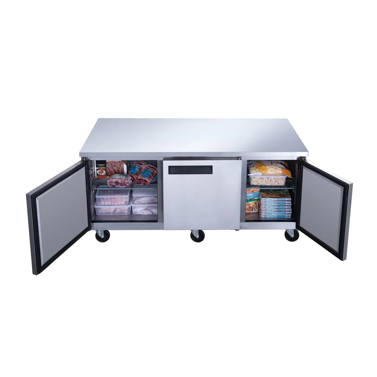 Dukers DUC72F 72 1/2" Undercounter Freezer w/ (3) Sections & (3) Doors, 115v