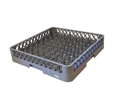 Omcan USA 33871 - 9x9 Peg Dishwasher Rack, 19-1/4" x 19-1/4" x 4", Full Size, Gray Plastic