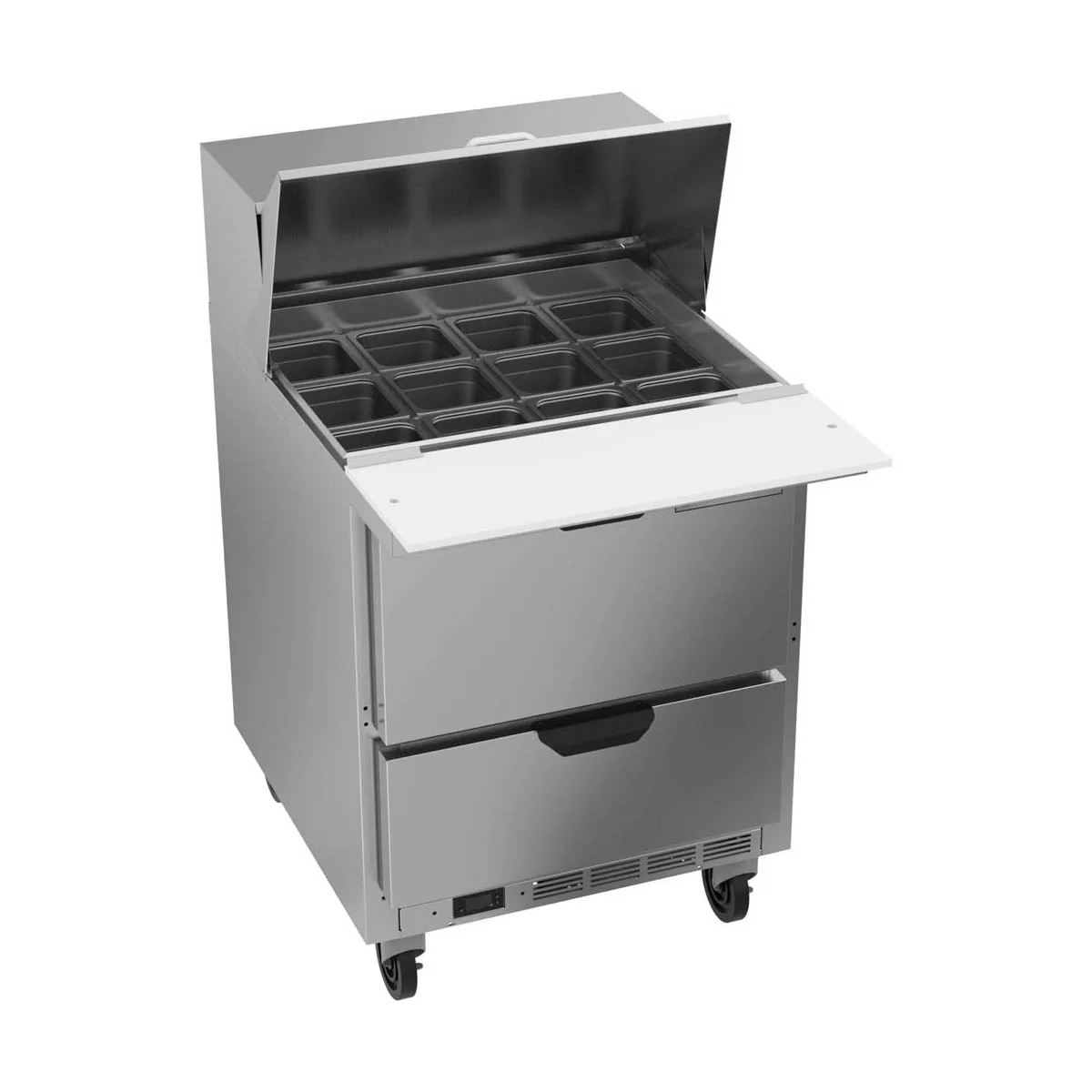 Beverage Air SPED27HC-12M-B 27" Mega Top Sandwich / Salad Prep Table w/ 2 Drawers, 12 Pans